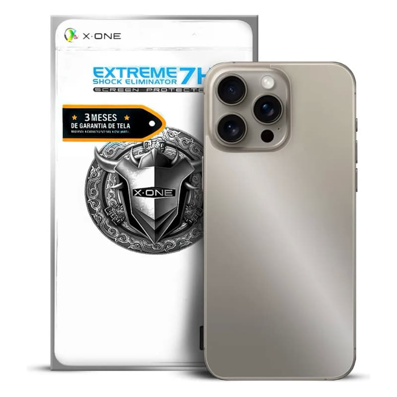 Película Traseira X-ONE iPhone 15 Pro Max - GARANTIA TOTAL DO VIDRO TRASEIRO