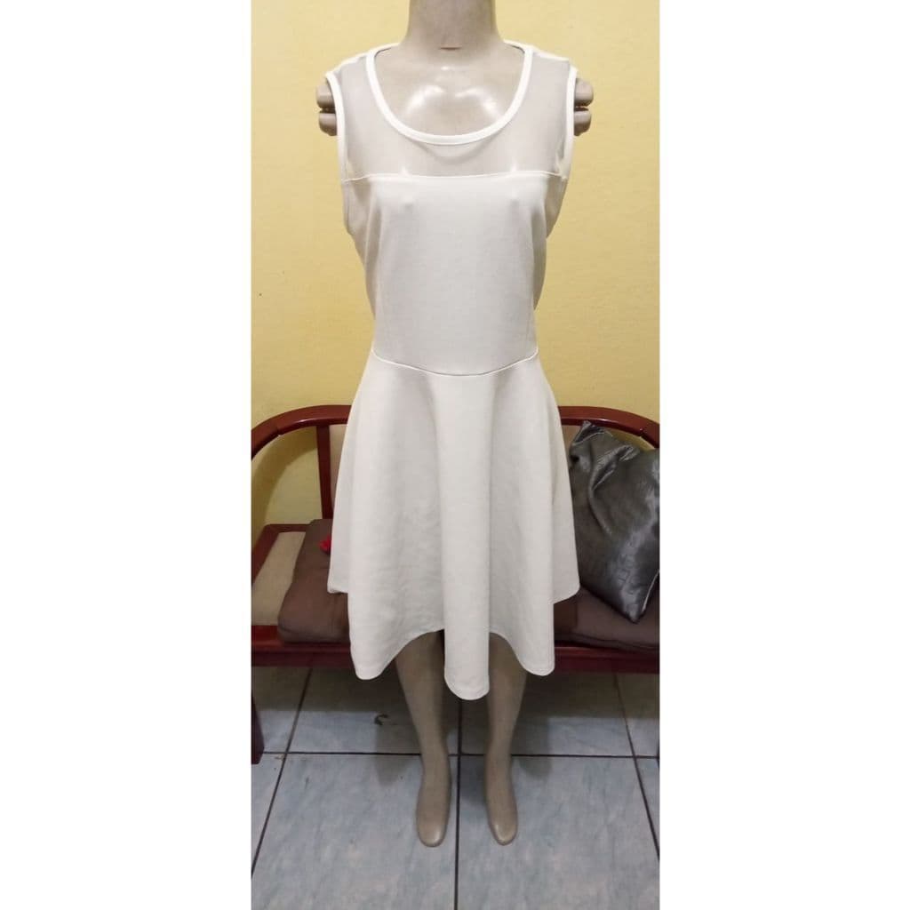 vestido azul com renda e bojo rv guimarães - tamanho p poliéster moda evangélica