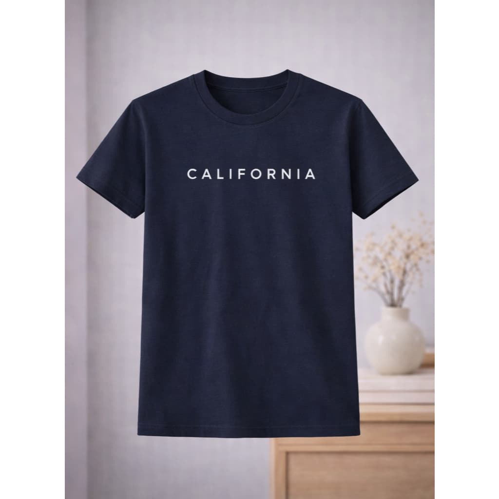 Camiseta masculina, feminina, unissex 100% algodão fio 30.1 - California minimalista