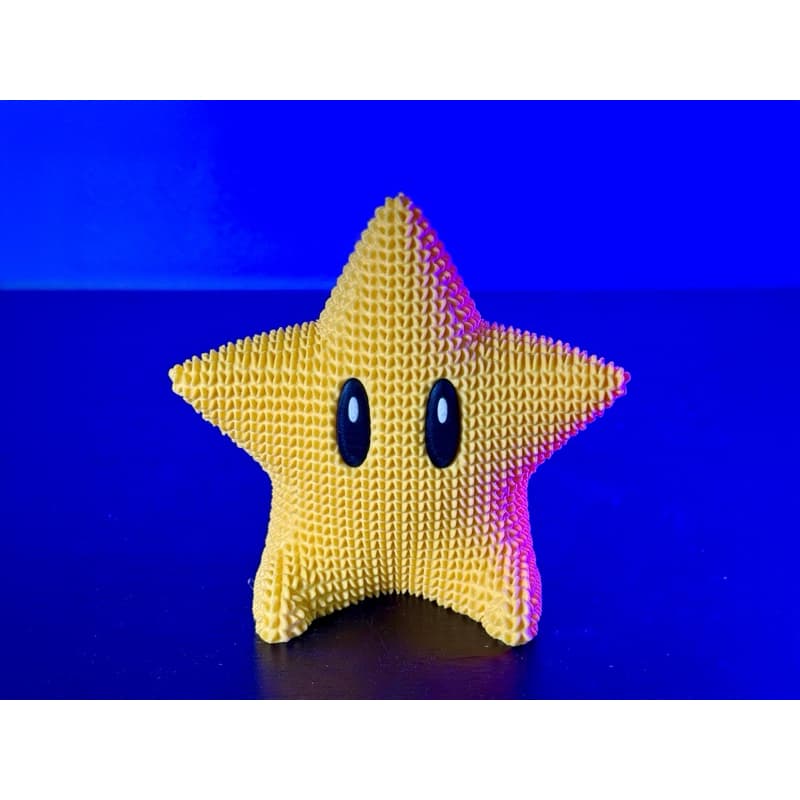 Super Estrela Mario Super Fofa Efeito de Tricô Crochê