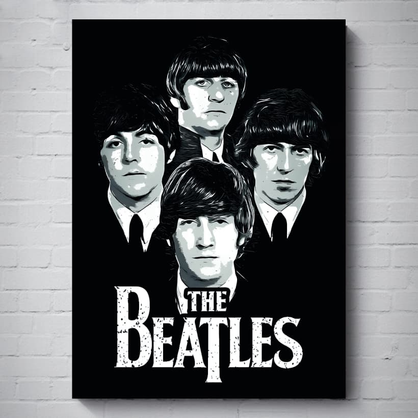 Quadro The Beatles Quadro Decorativo Rock Placa MDF 3mm Adesivo Vinil Laser Quadro Rock