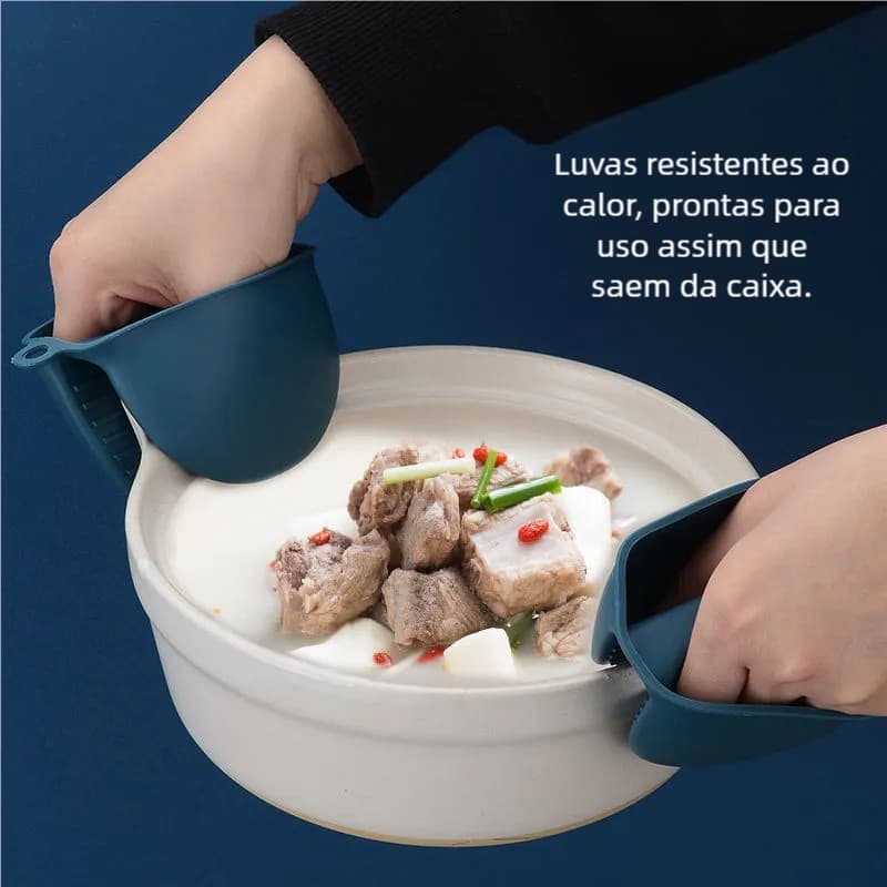 2pcs Luvas para Forno – Grossas de Silicone, Antiderrapantes Resistentes ao Calor