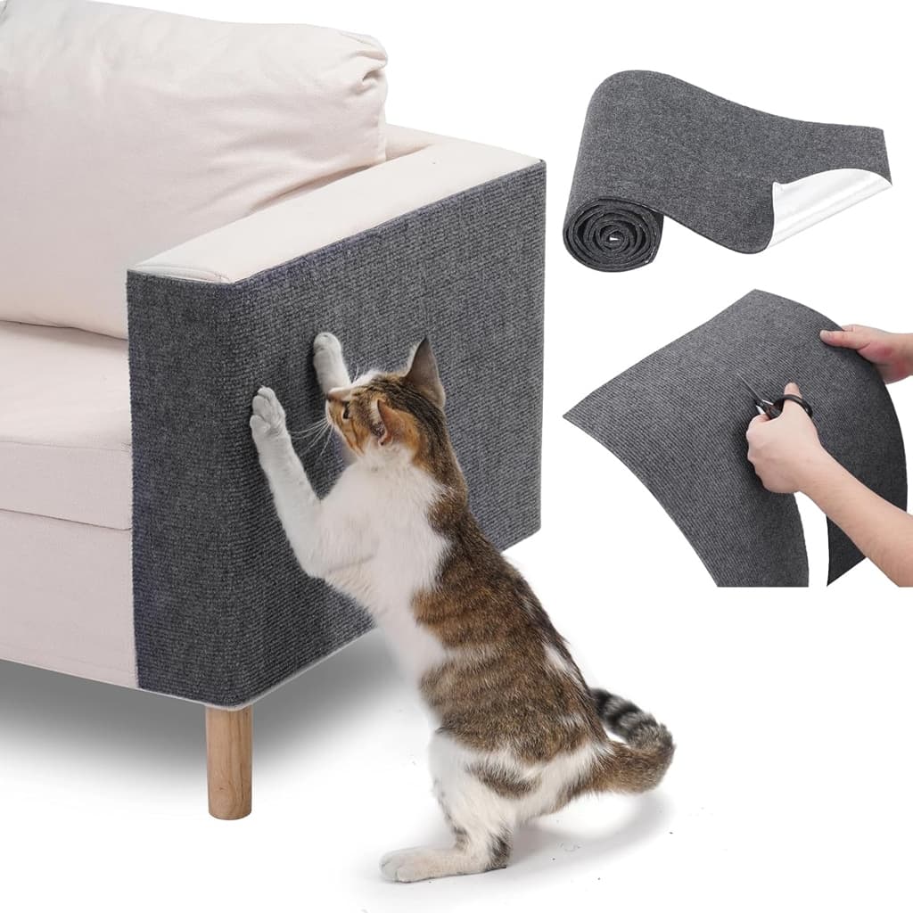 Arranhador Adesivo em Carpete para Gato Protetor de Sofá Cama Box e Parede 30X60cm 40x100cm 40x200cm