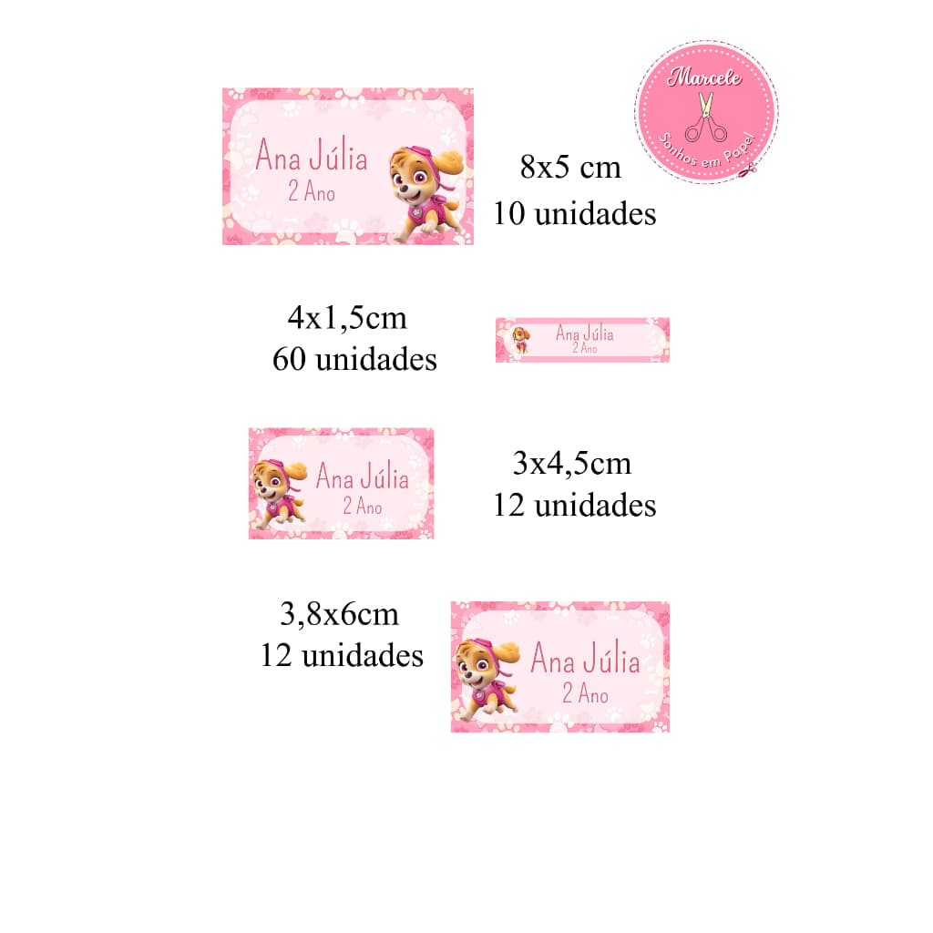 Kit de Etiquetas Escolares Personalizadas - Personalizdas com nome e ano escolar- 94 ETIQUETAS PERSONALIZADAS