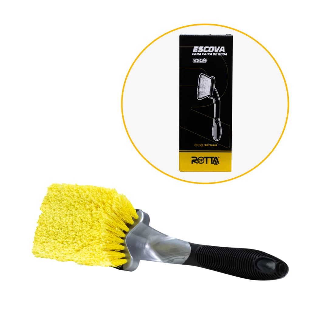 Escova Caixa De Roda 25cm Cabo Emborracha Rotta 376