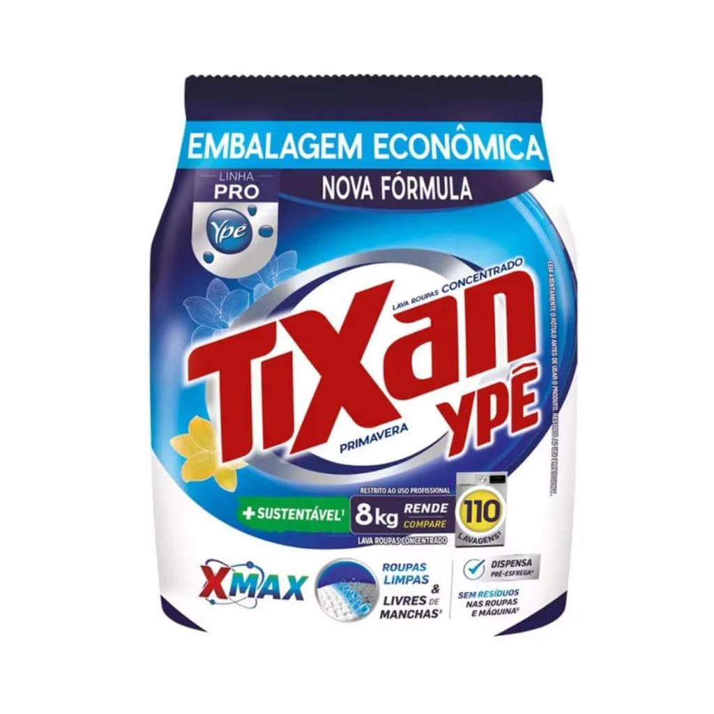 Sabão Em Pó Lava Roupas Tixan Ypê Primavera 8kg
