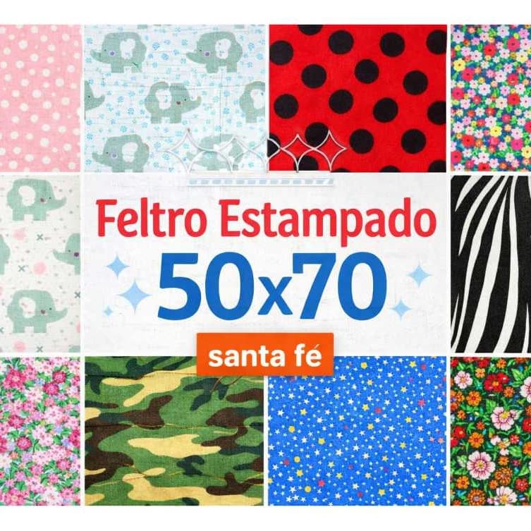Feltro Estampado 50 x 70 cm  Santa Fé – Unidade