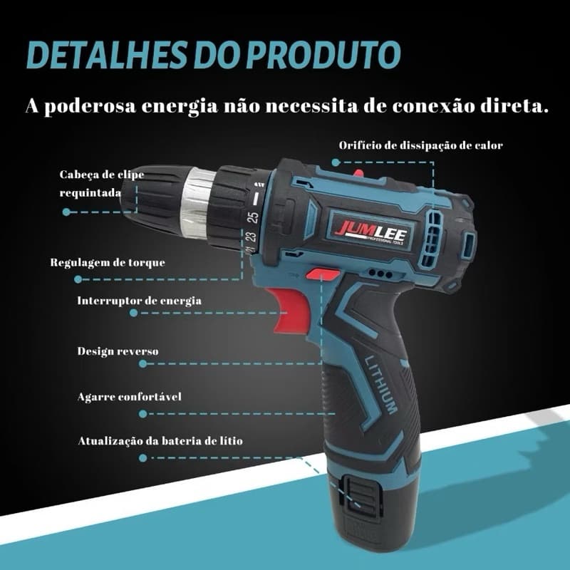 peças de reposição Furadeira Parafusadeira Sem Fio