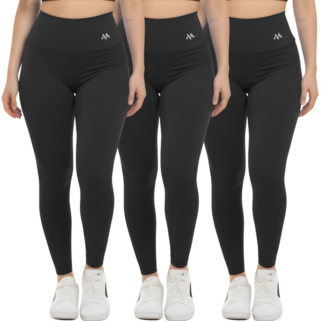 Kit 3 Legging Blackout Treinos Gym