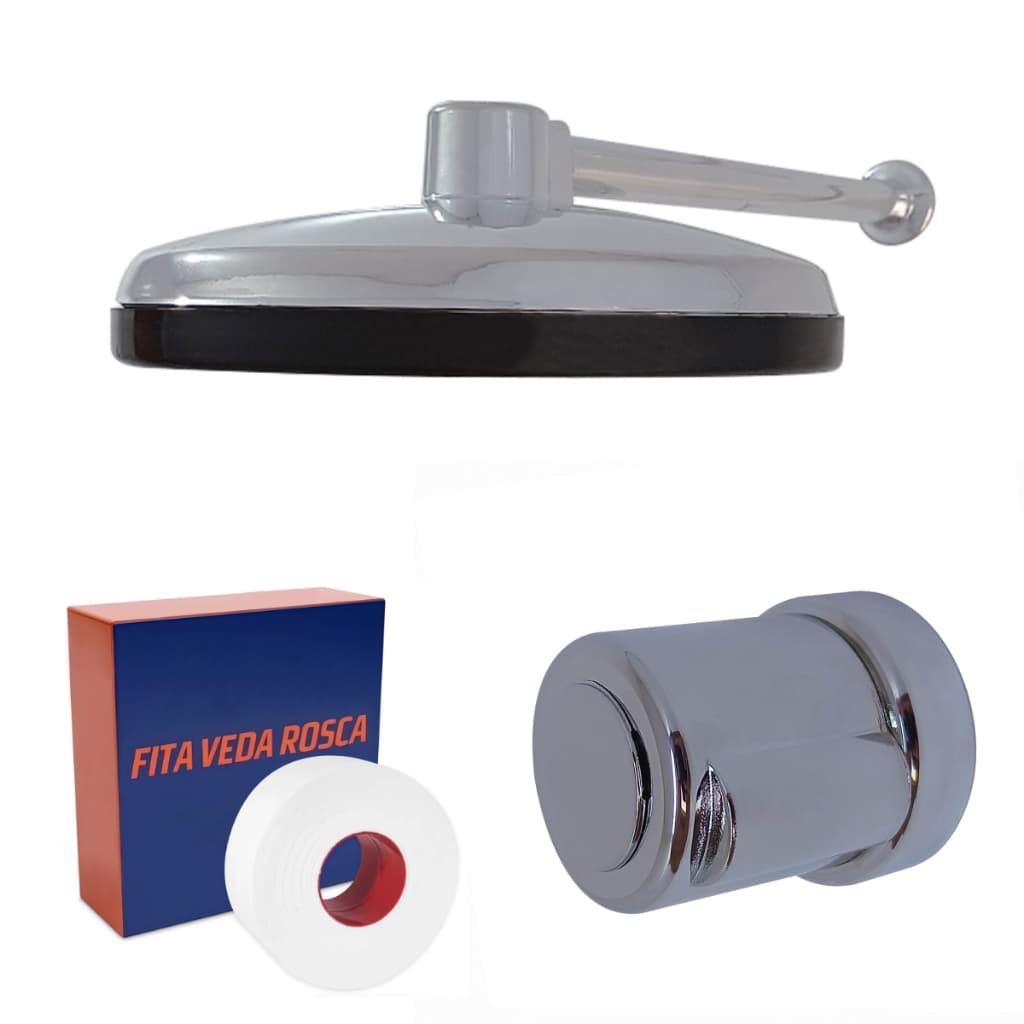 Ducha Fria para Área Externa 225mm Cromada + Acabamento Registro