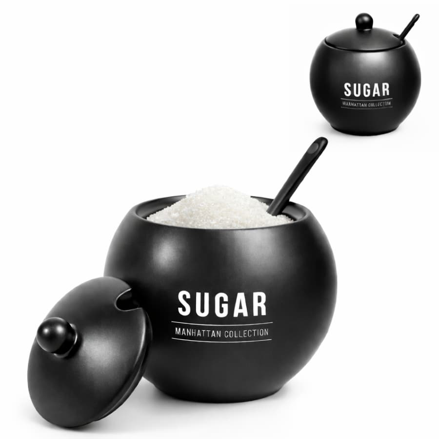 Açucareiro Em Porcelana Multiuso 350ml Manhattan Preto