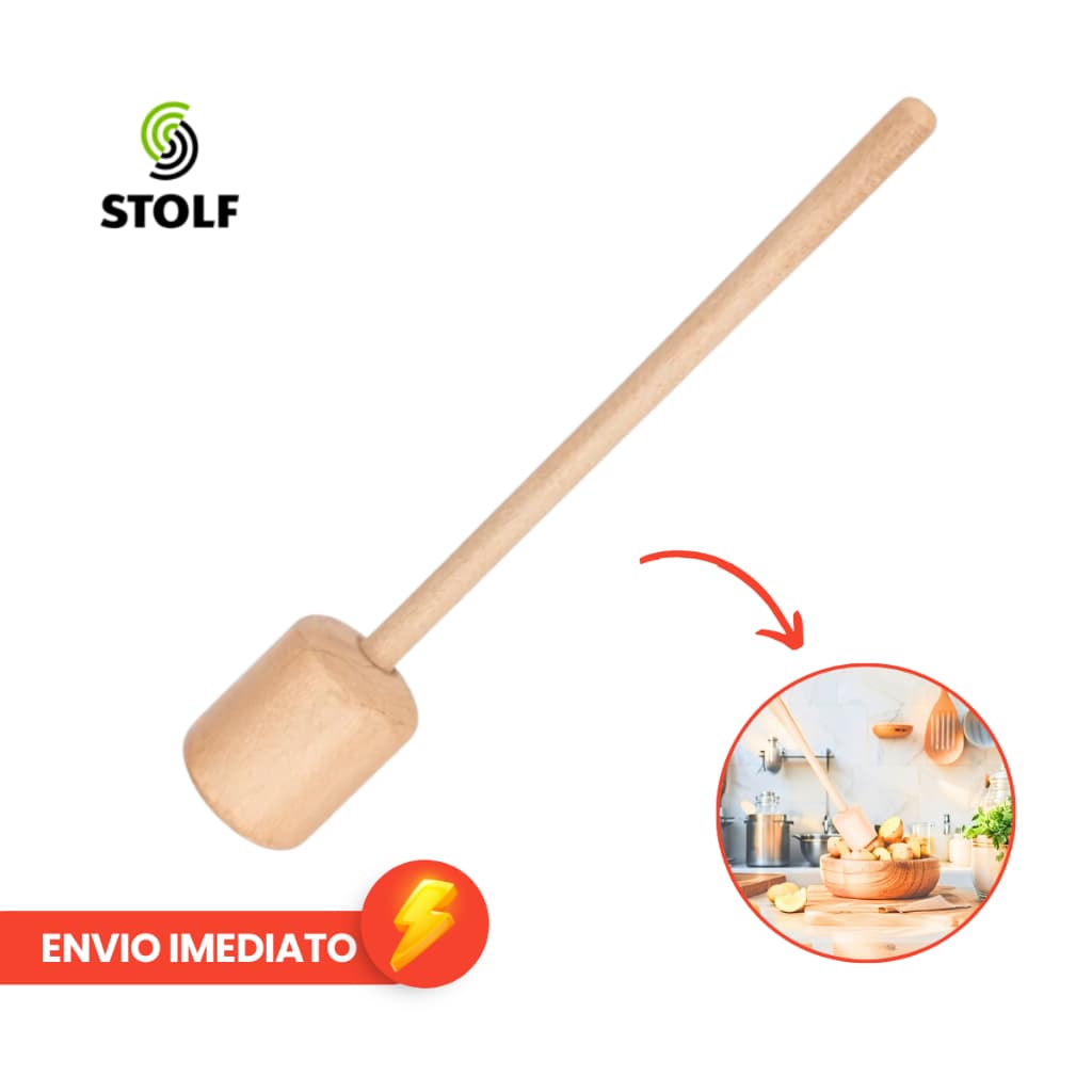 Socador de Batata Grande Madeira 30 cm