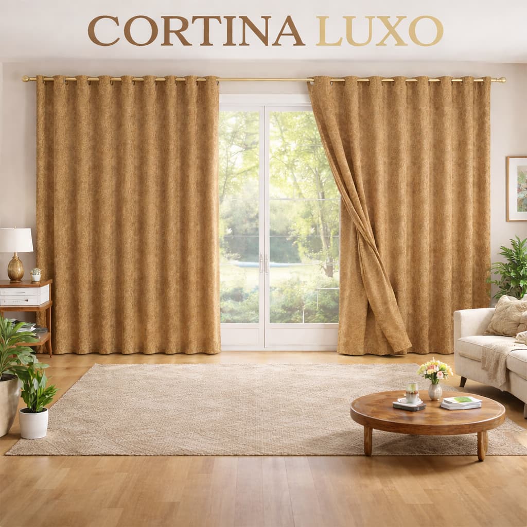 Cortina Sala Grande Tecido Jacquard Semi Blackout Texturizado Para Varão Simples Várias Cores