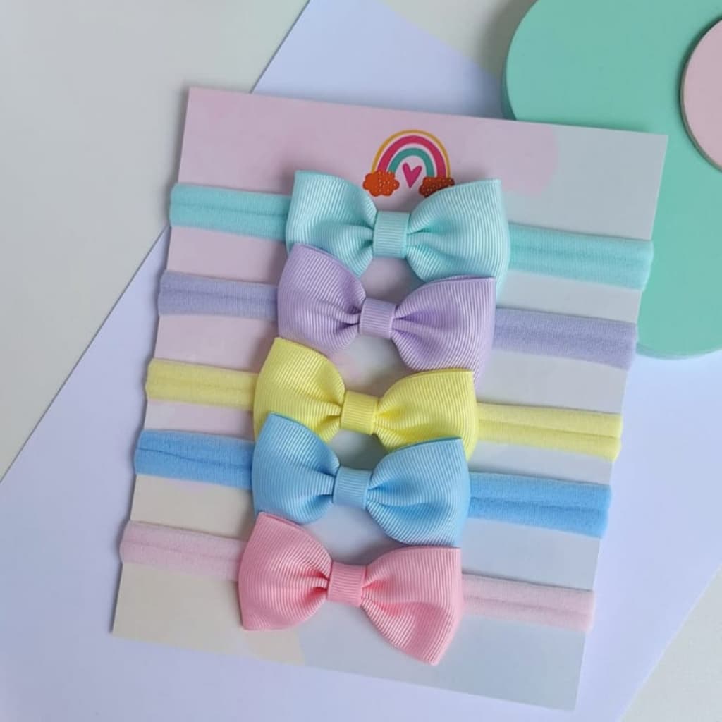 kit faixinhas de cabelo para bebês para enxoval ou semaninha