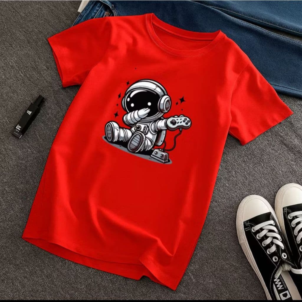 Camiseta Infantil Juvenil Astronauta 100% Algodão Conforto Escolar Unissex