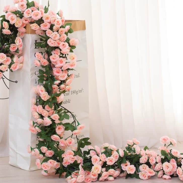 CORRENTE DE FLORES ARTIFICIAIS  230cm bem cheio decoração de casa e sala para parede decoração para parede