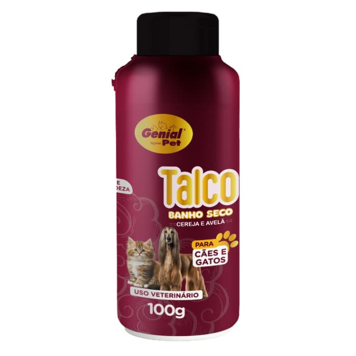 Talco Banho Seco para Cães e Gatos