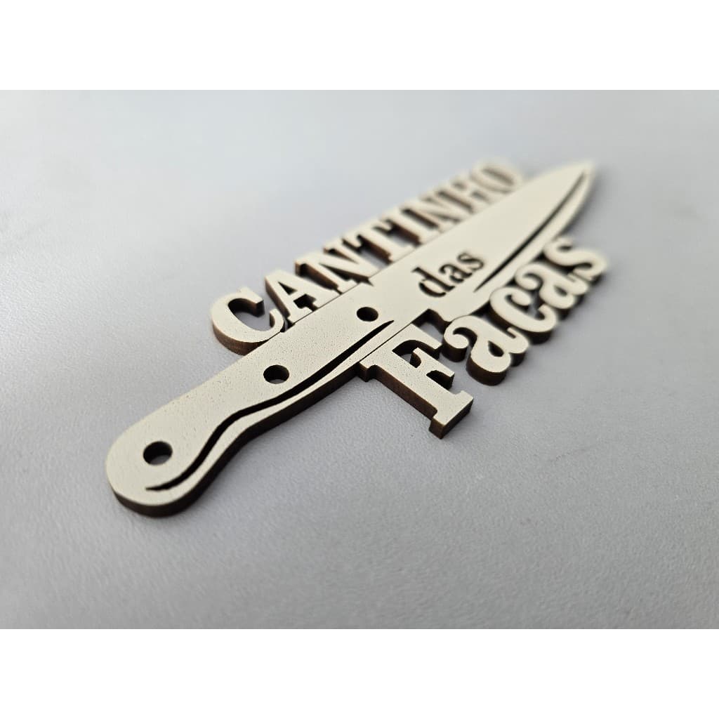 Aplique placa em MDF Cantinho das Facas