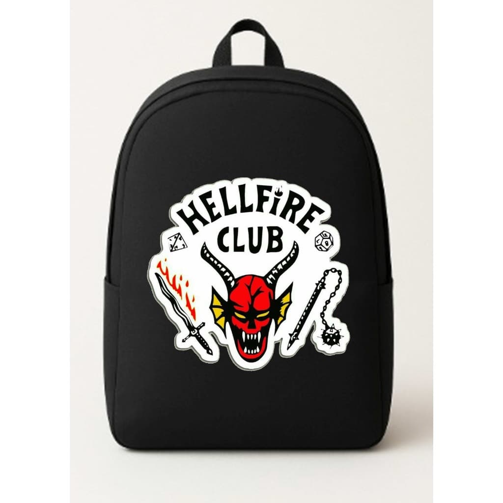 Mochila Escolar Hellfire Club Bolsa Ideal para Passeios e Viagens Moda Juvenil Estampa Filmes e Series .