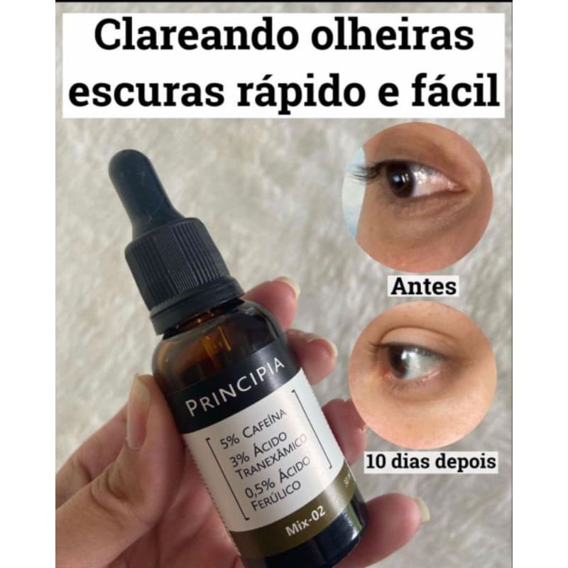 Sérum Facial Anti-Idade Principia Skincare Mix-02 Cafeína + Tranexâmico + Ferúlico 30ml