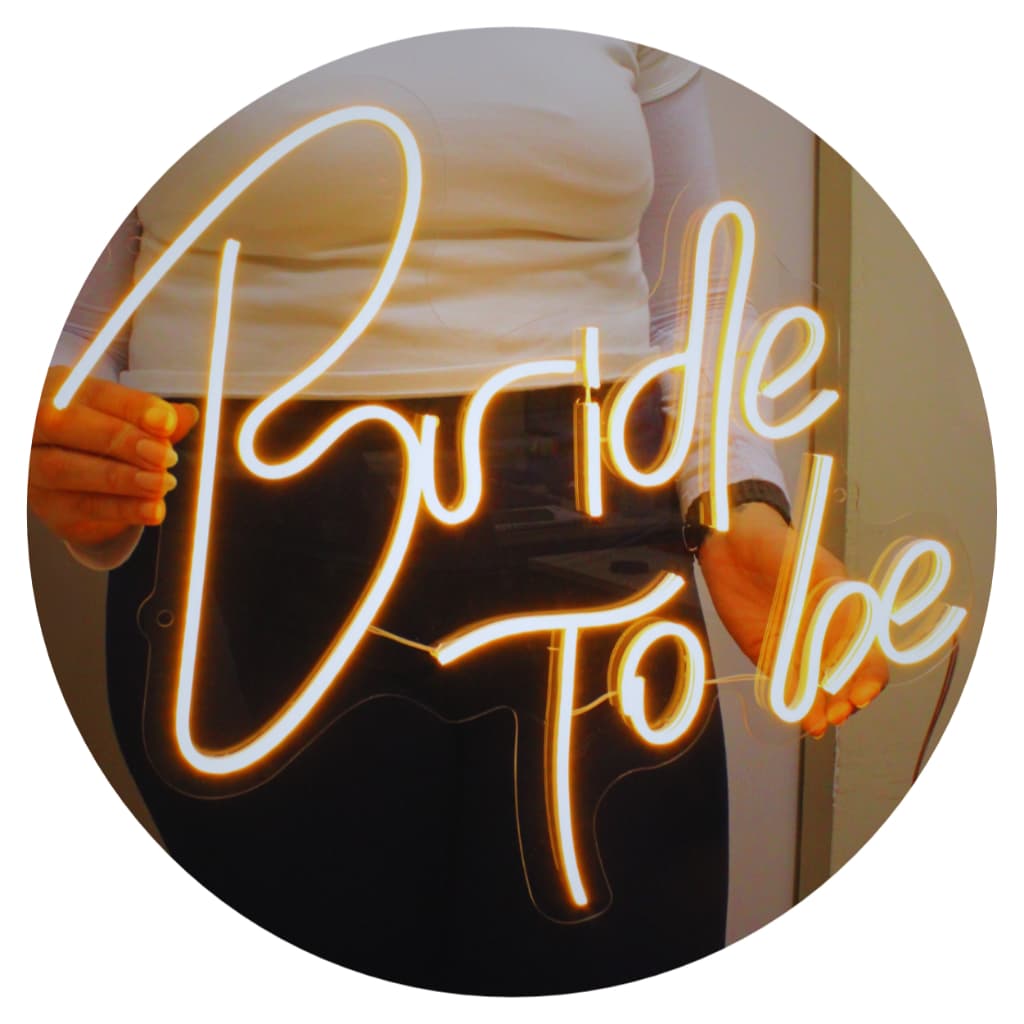 Painel Neon LED Bride To Be Noiva Decoração Festa 44x50cm