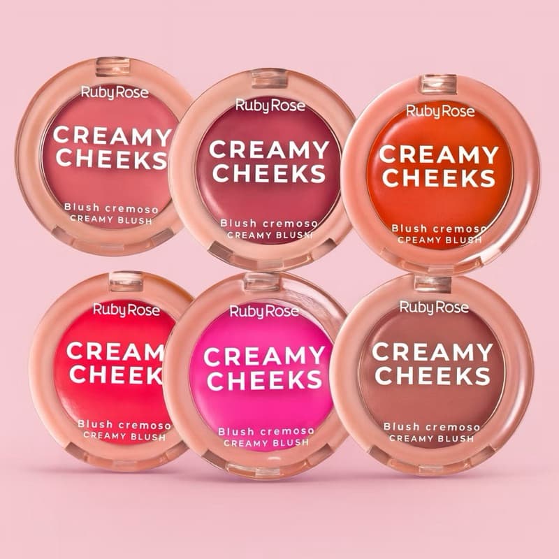 Blush Cremoso  ruby rose Creamy Cheeks 3 em 1 Multifuncional  Linha Rosa