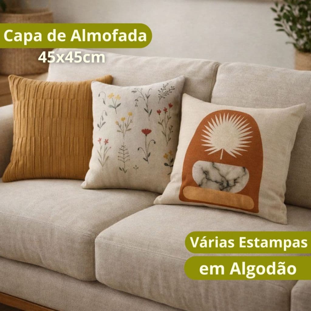 Capa De Almofada Suede 45x45cm Com Zíper Invisível Para Sofá Cama Sala Quarto