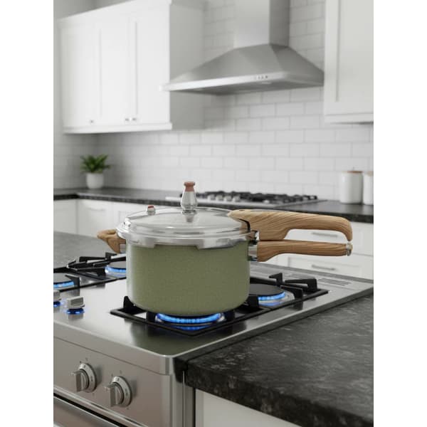 Panela Pressão Indução 4,2 Litros Max Chef Wood Antiaderente Cerâmica Alumínio Resistente Cozinha