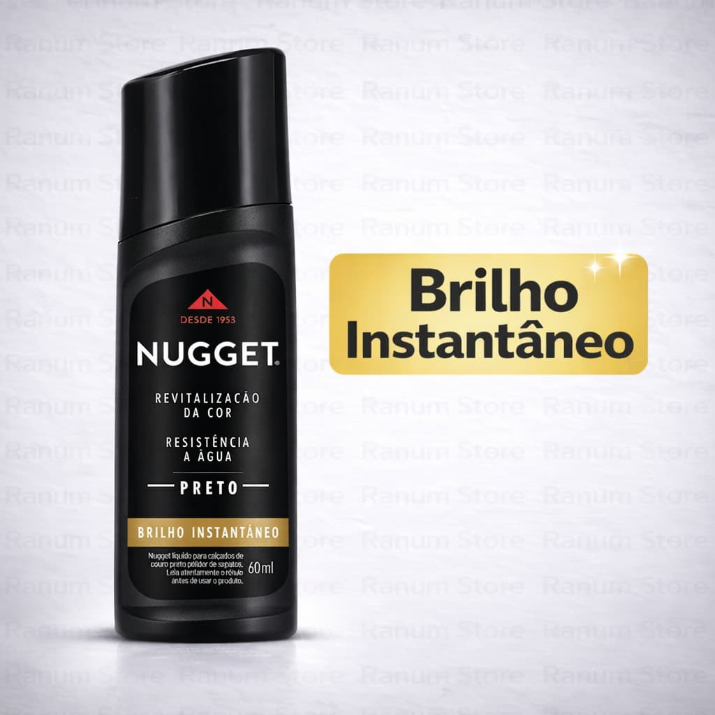 Graxa Líquida Nugget Preta 60ml – Renova, Protege e Dá Brilho aos Sapatos