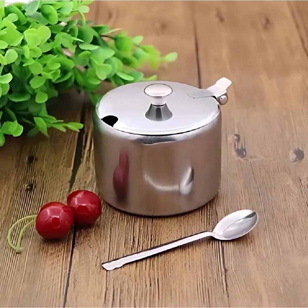 Açucareiro Com Colher Inox 220ml