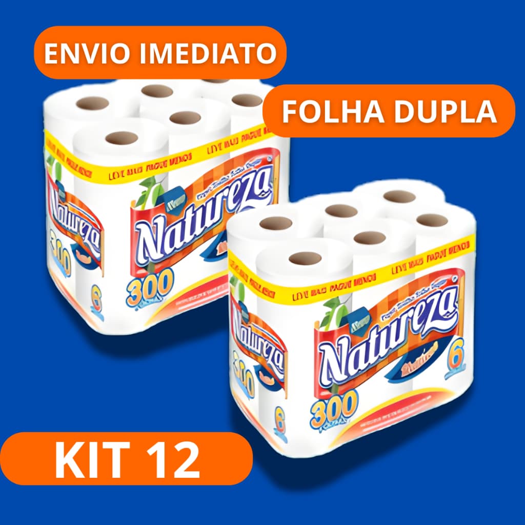 Kit 12 Papel Toalha Cozinha Folha Dupla Alta Absorção (2 Pcts x 6)