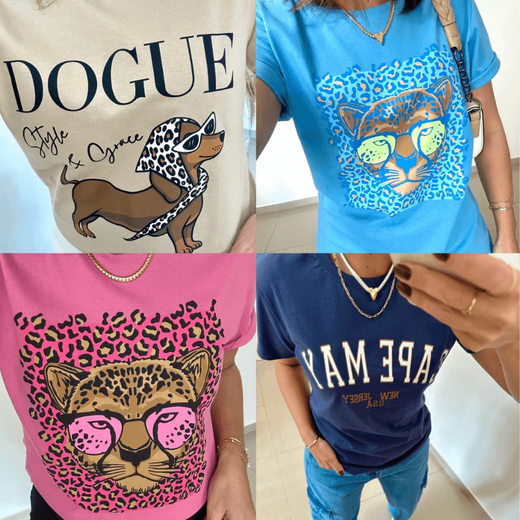 Camiseta T-shirt Feminina 100% Algodão Estampada - Premium - Fio 30.1 Penteado - Tamanhos P ao G1