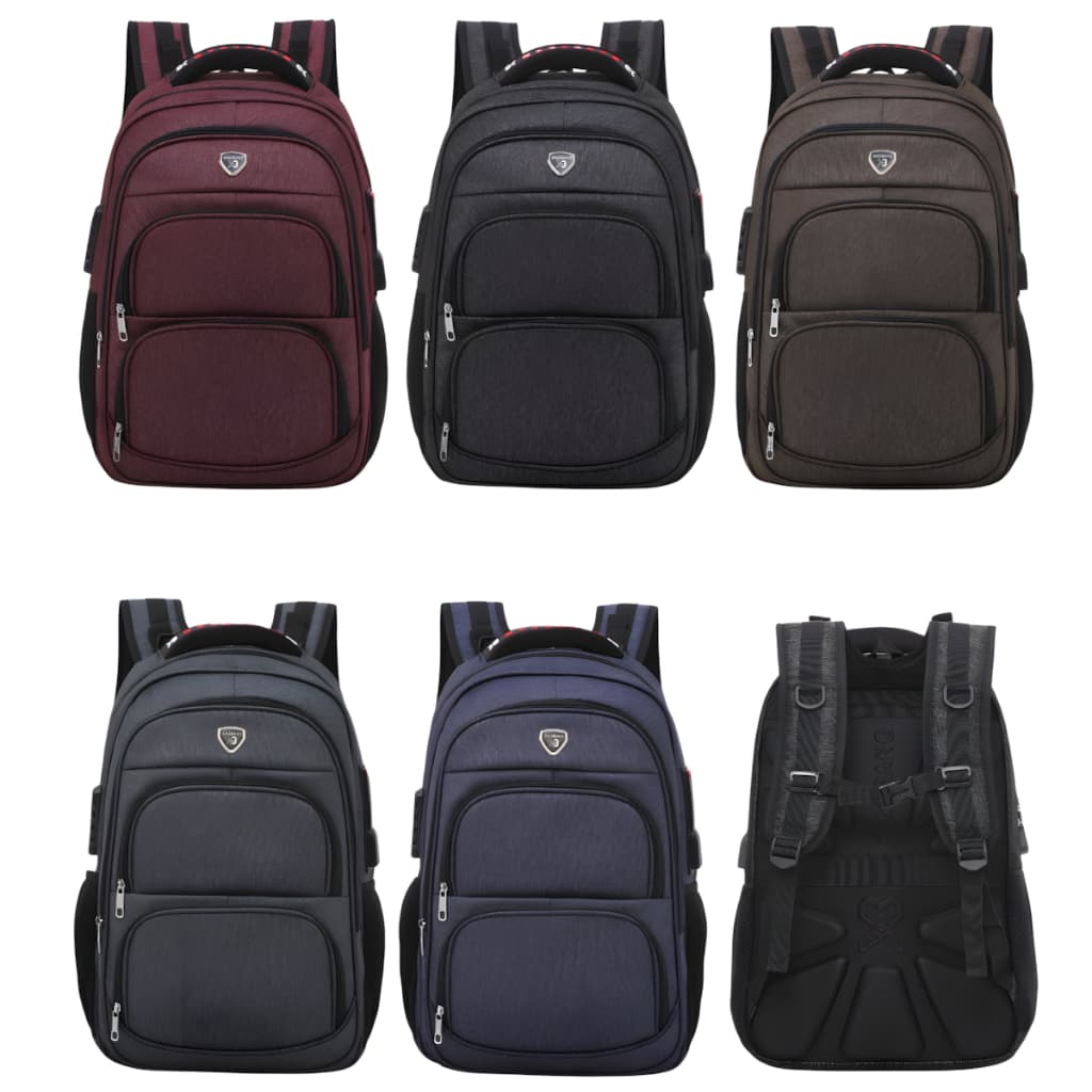 Mochila Masculina Estilo Casual Estilosa Multiuso Viagens Escola Zíperes Duplo Traseira Respirável