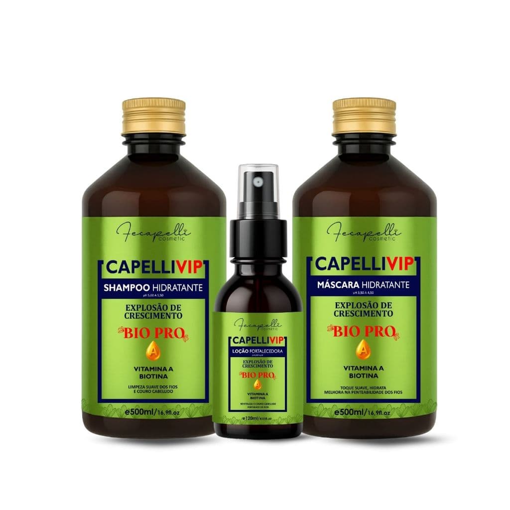 Kit Minox-Vin Pro Fecapelli  Shampoo 500ml  Máscara 500ml  Loção 120ml para Cuidados dos Fios (Certificação Anvisa)