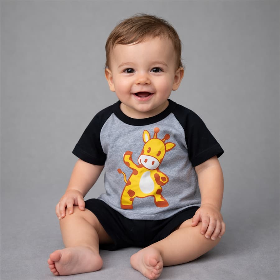 Conjunto Romper Bebe Menino Boyzinho Mauricinho Style Girafa Fashion Passeio 6 a 9 Meses