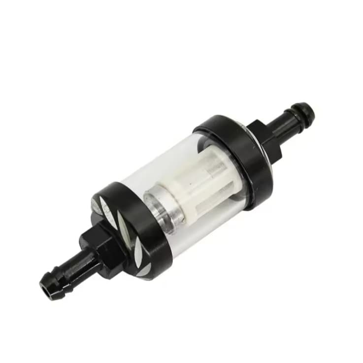 Filtro De Combustível 8mm Cnc Para Moto E Kart Lavável Preto