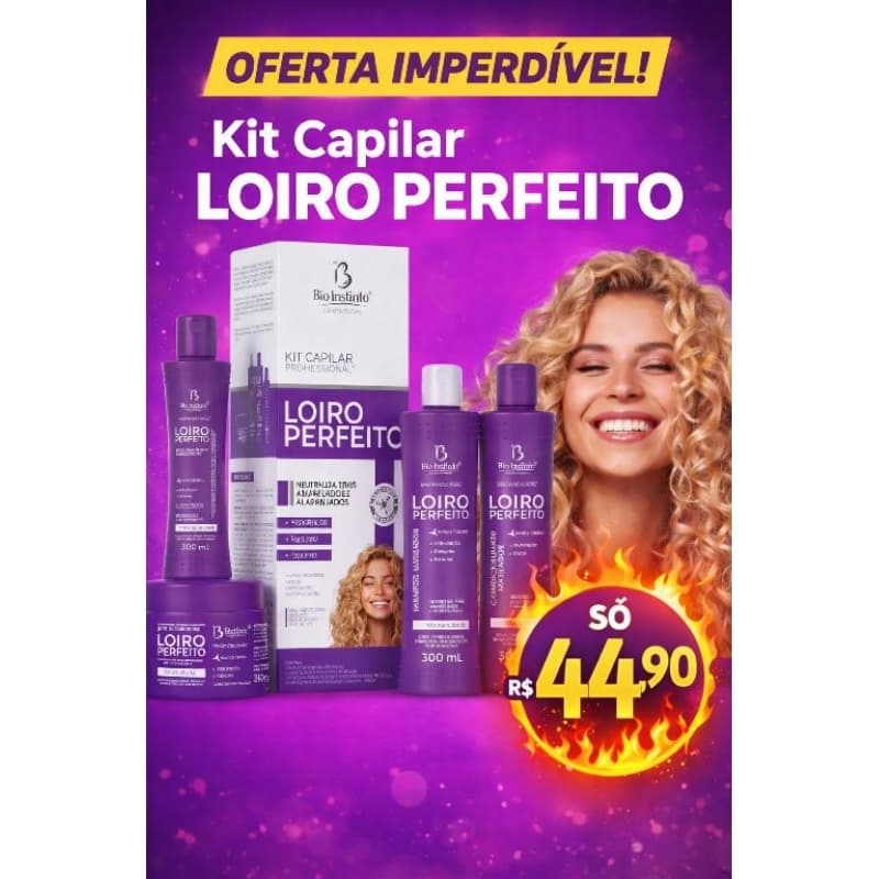 Matizador Loiro Perfeito Bio Instinto - Hidratação e Recuperação para Cabelos Loiros