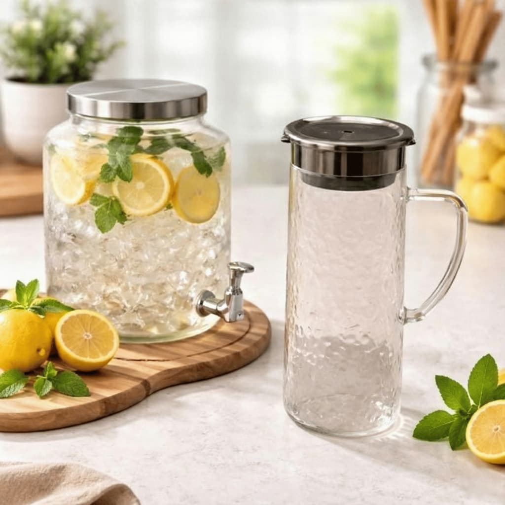 Jarra de Vidro Hannover 1,5L com Tampa Hermética | Armazenamento e Servir