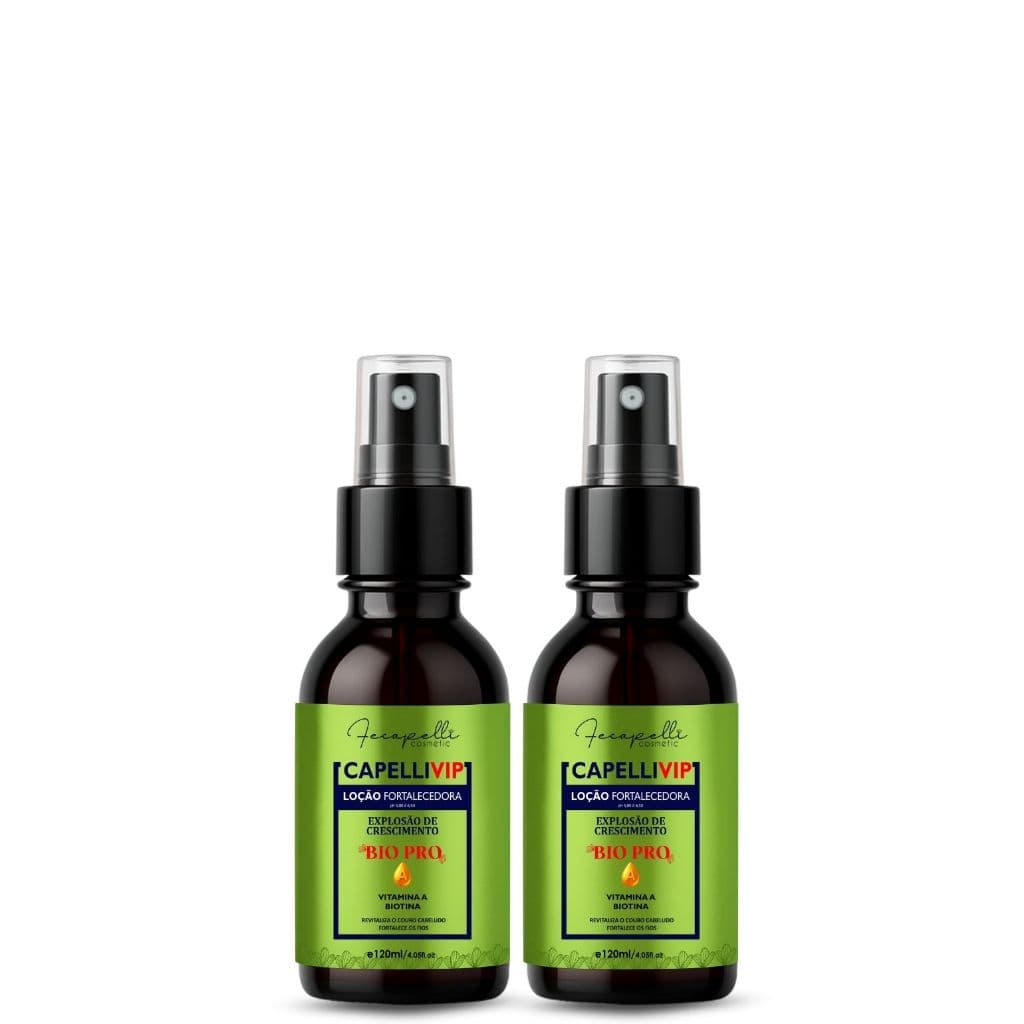 Kit 2 Minox-Vin  Loção Capilar Fecapelli 120ml com Vitamina A e Biotina para Fortalecimento (Certificação Anvisa)