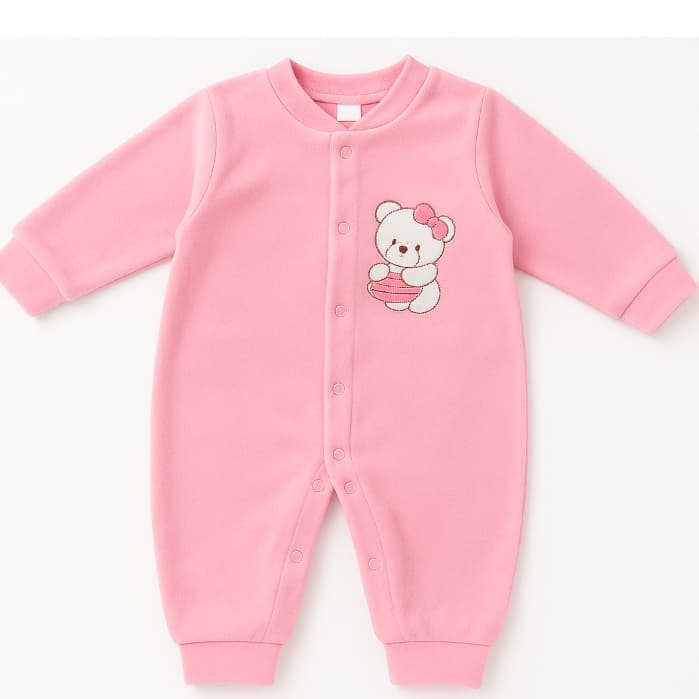 Macacão de Plush Pé Aberto Kit com 2 Para Menina