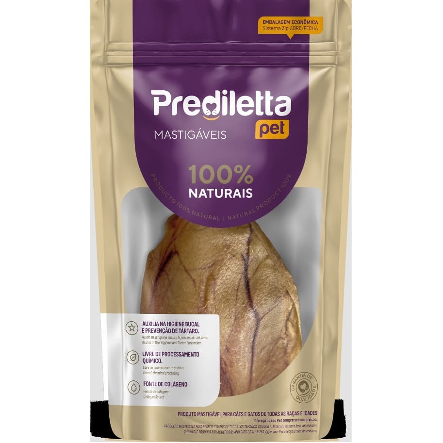 Prediletta Orelha Suína para Cães - Petisco Natural Calmante - 1un