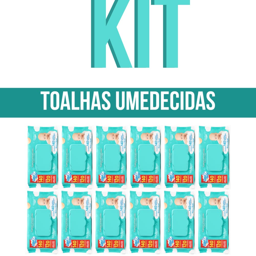 Toalhas Umedecidas Sem Álcool Pacotes 100 Folhas Bebê Neném UPA