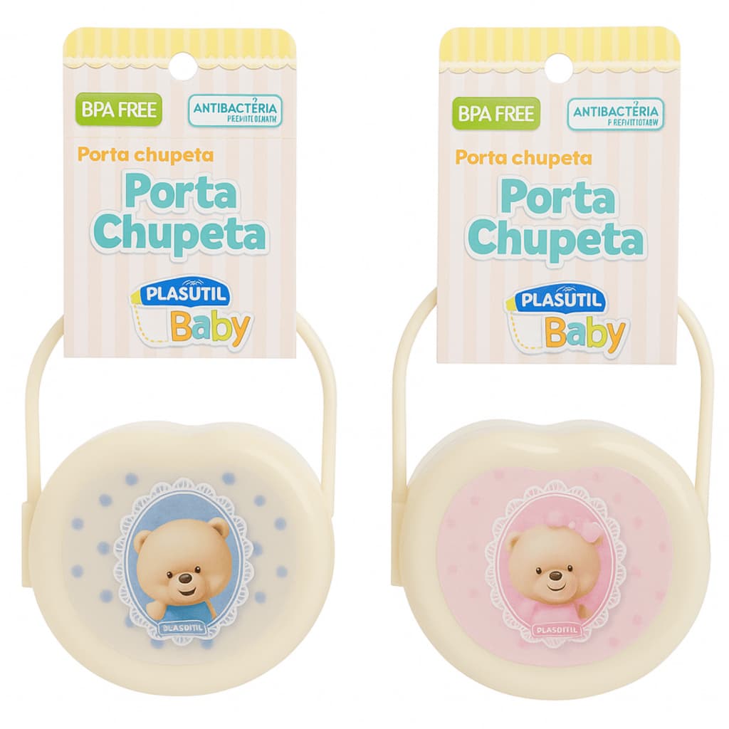 Porta Chupeta Bebê Plasútil Baby BPA Free Antibacteriano | Protege da Sujeira