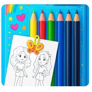 lapis corlorir Infantil Escolar giz de cera18 Peças colorir pintar estojo borracha apontador
