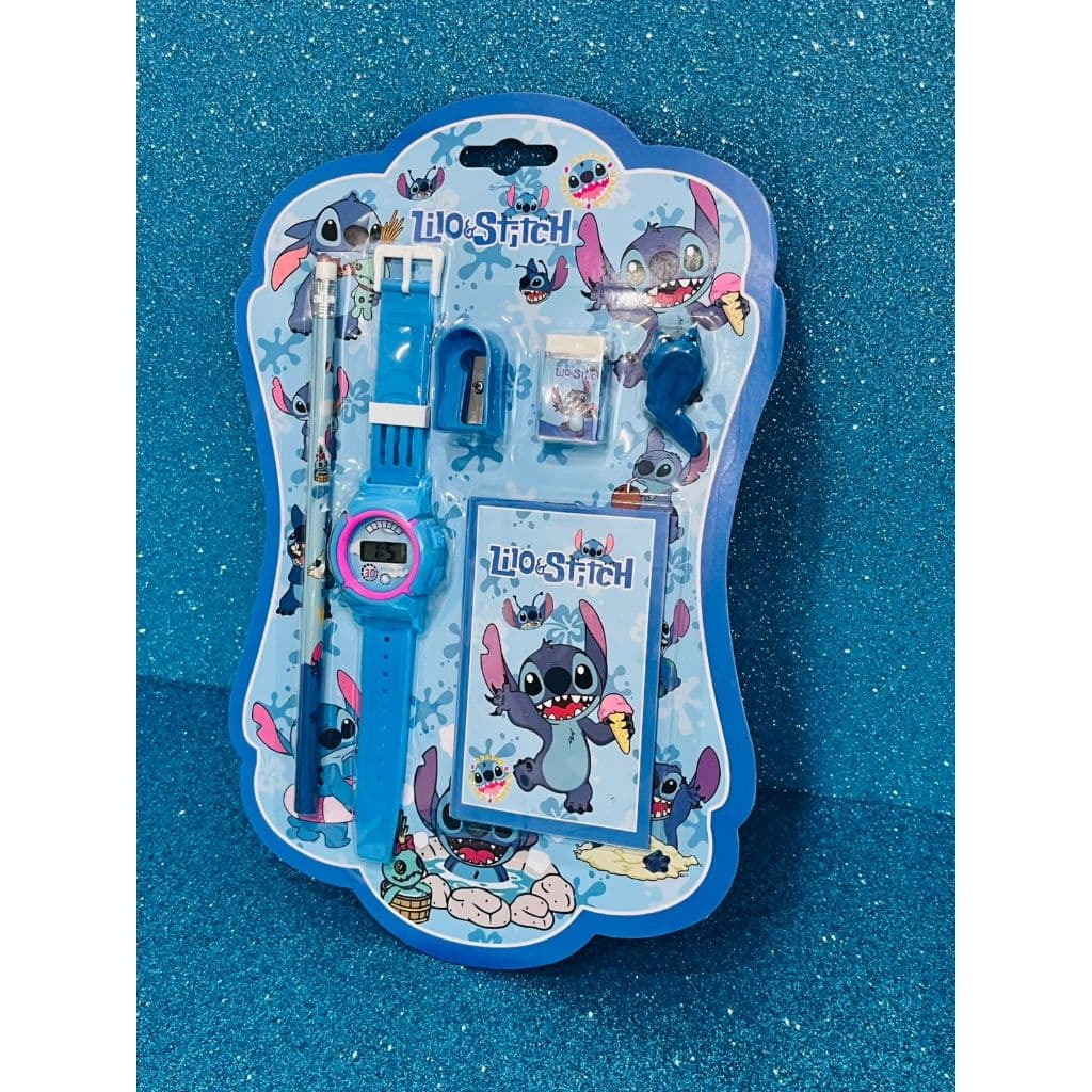 KIT ESCOLAR + RELOGIO STITCH