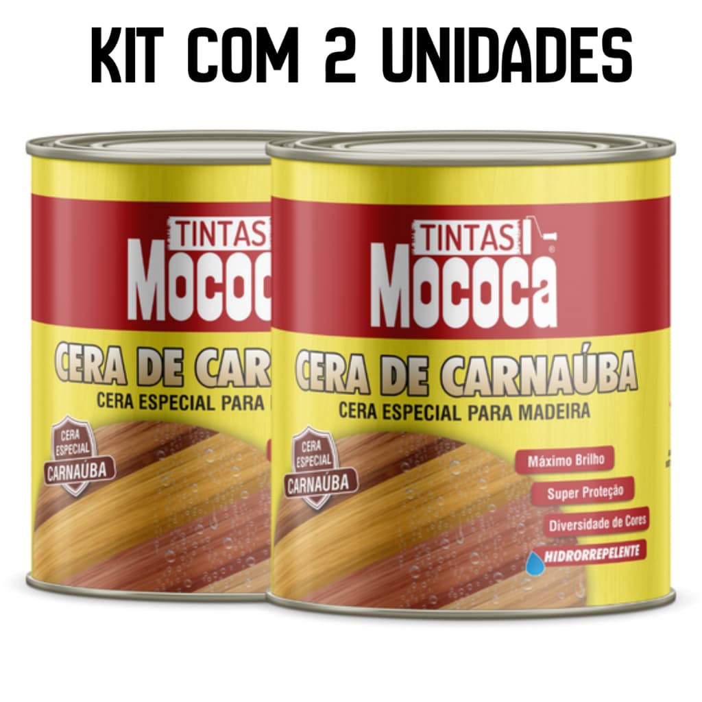 Kit 2 Cera De Carnauba 900ml Mococa Especial Para Madeira, Cimento Queimado, Marmorizado, Hidrorrepelente