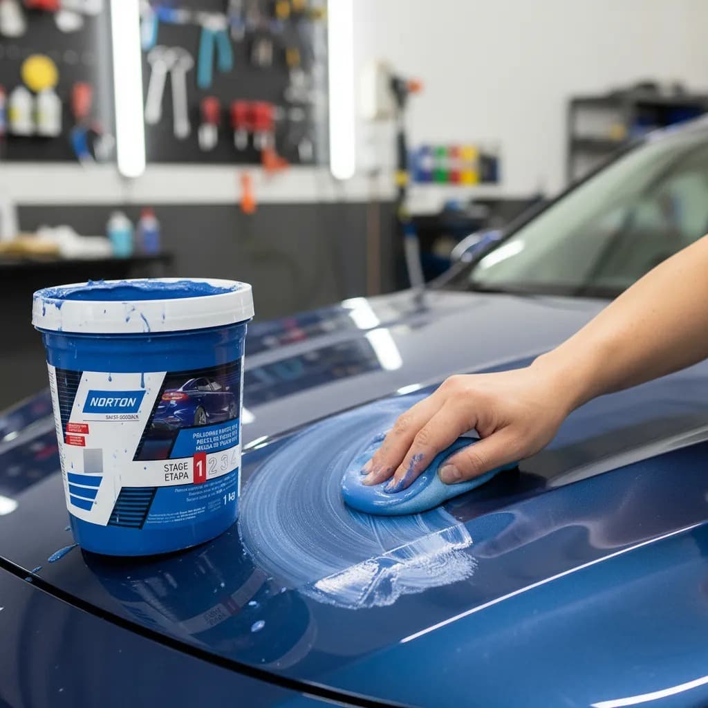 MASSA DE POLIR BASE D'AGUA 1,0KG N.2 - NORTON PINTURA REPINTURA AUTOMOTIVA Base d'agua Polimento Cuidados