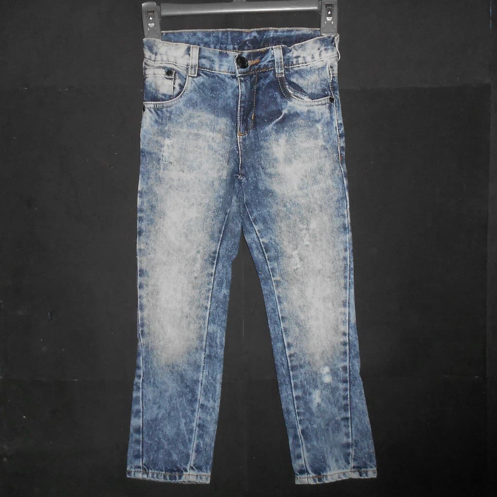 Calça jeans claro infantil Figurinha Boys Tam. 6 - (promocao liquidacao ofertas bazar brecho kids