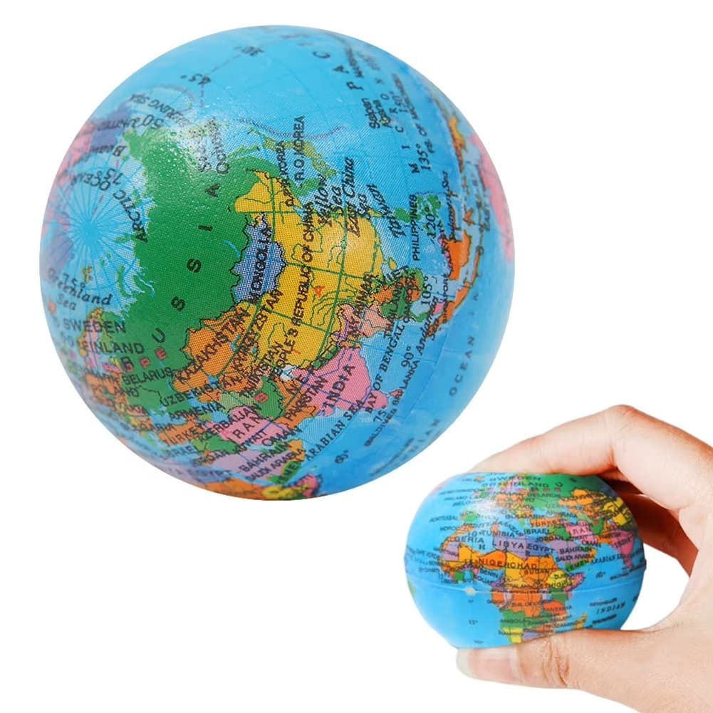 Bolinha Macia Anti Stress Planeta Terra Bola Fisioterapia Relaxamento