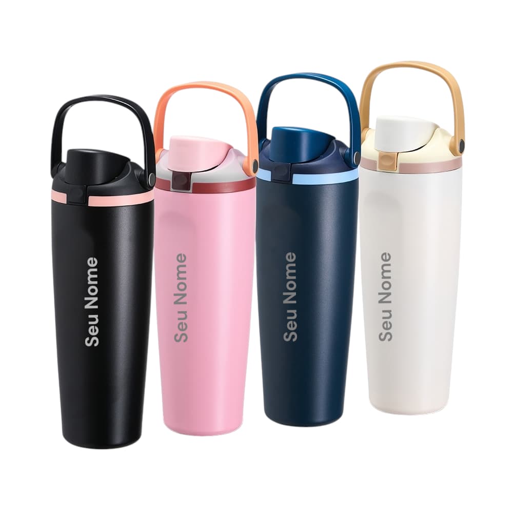Garrafa Térmica Personalizadada com Nome 850 Garrafa Agua Academia Treino